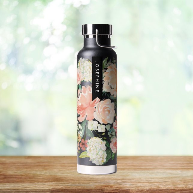 Painted Watercolor Floral Bouquet Personalised Water Bottle (Creator Uploaded)