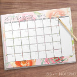 Painted Watercolor Floral Pattern Monthly Planner Notepad<br><div class="desc">A beautiful floral and feminine design that is perfect for any girly girl or even a bride. If you need to move items around,  click on the design area to make changes.</div>