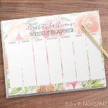 Painted Watercolor Floral Pattern Weekly Planner Notepad<br><div class="desc">A beautiful and feminine design that is perfect for any girly girl or even a bride. If you need to move items around,  click on the design area to make changes.</div>