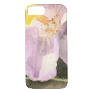 Painted Watercolor Pink Crocus Flower Phone Case