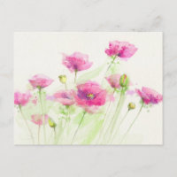 Painted watercolor poppies 3