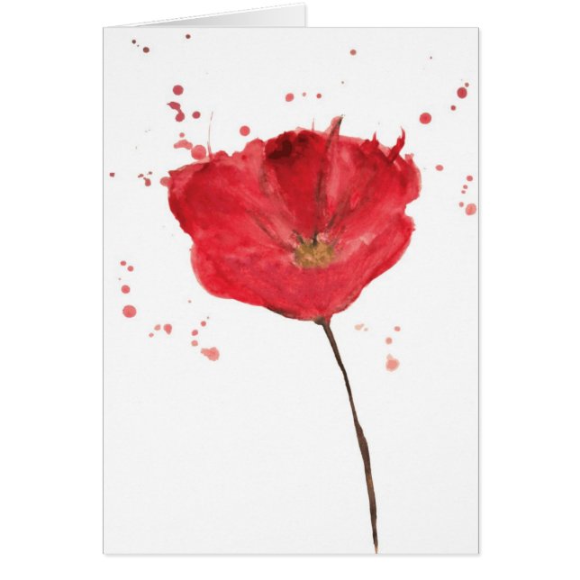 Painted watercolor poppy flower 2 (Front)
