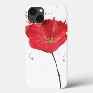 Painted watercolor poppy flower 2 iPhone 13 case