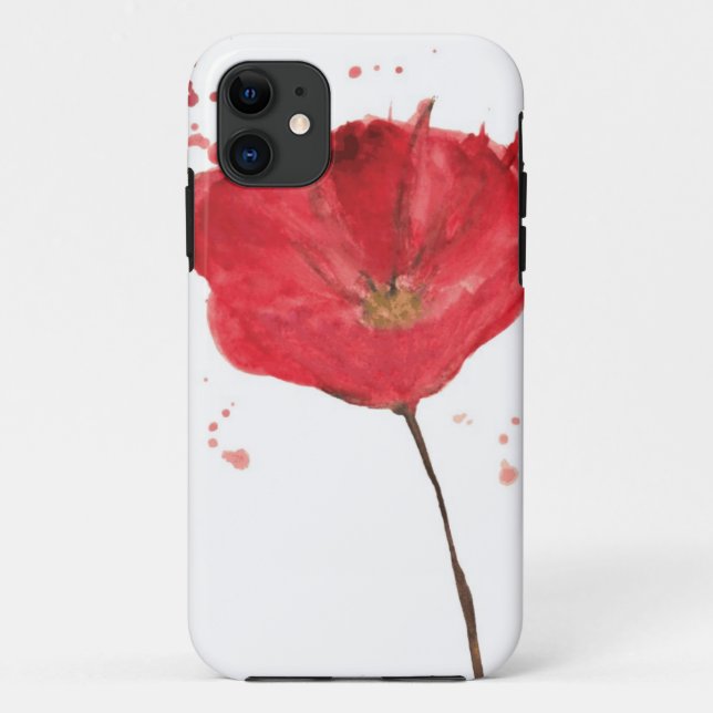 Painted watercolor poppy flower 2 Case-Mate iPhone case (Back)