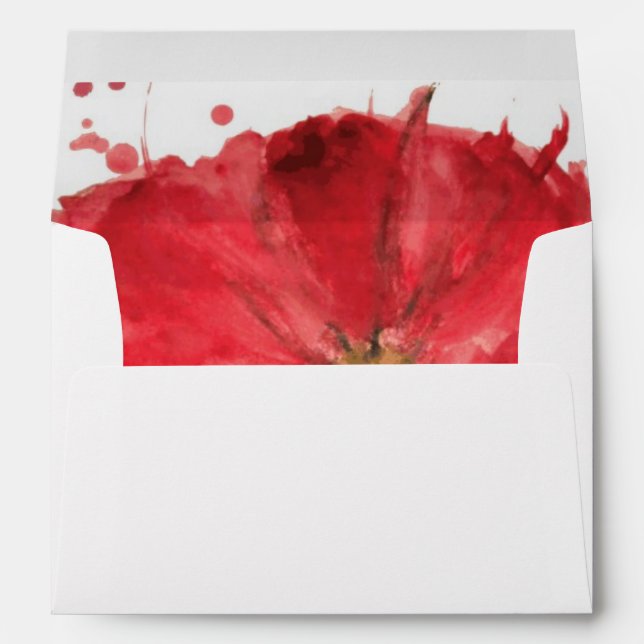 Painted watercolor poppy flower 2 envelopes (Back (Bottom))