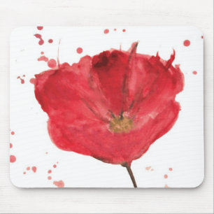 Painted watercolor poppy flower 2 mouse pad