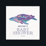 Painted Whale with Calf | Baby Shower Napkin<br><div class="desc">Multi-coloured painted whale and calf on this baby shower napkin.</div>