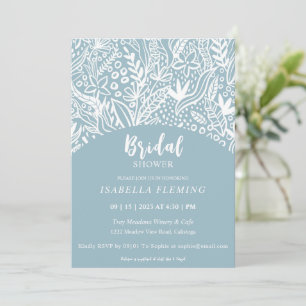 Painted White Botanical Bridal Shower Invitation