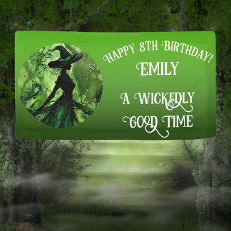 Painted Wickedly Good Witch Any Age Birthday Party Banner