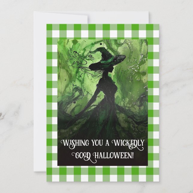 Painted Wickedly Good Witch Halloween  Card (Front)