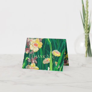 Painted Wildflower Wedding Folded Thank You Card
