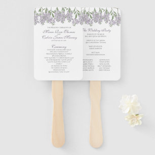 Painted Wisteria Fan Wedding Program