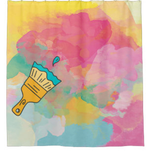 painted with a brush shower curtain