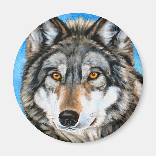 Painted Wolf Magnet (Front)