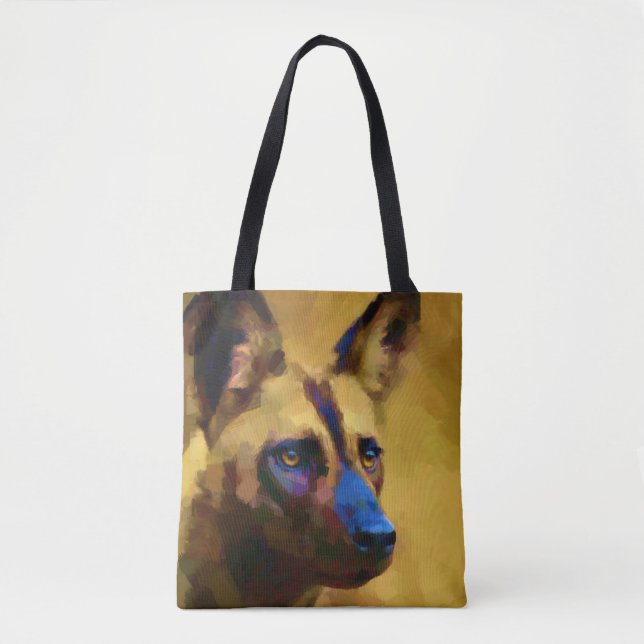Painted Wolf Tote Bag (Front)