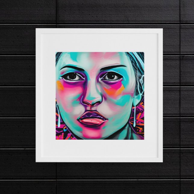Painted Women's Face | AI Generated Lady's Face Poster (Creator Uploaded)