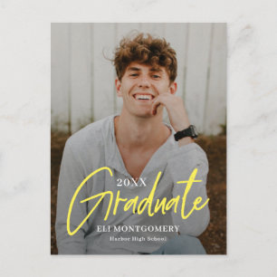 Painted Word Editable Colour Graduation Postcard