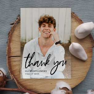 Painted Word Editable Colour Photo Thank You Card