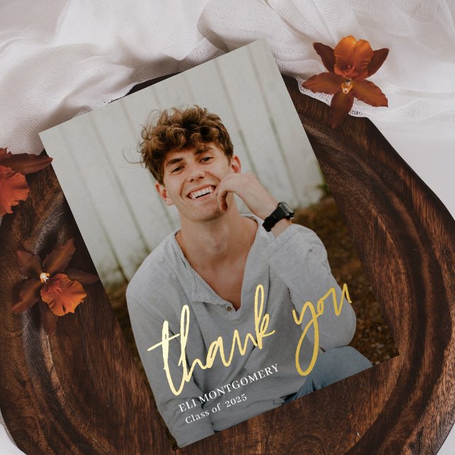 Painted Word Real Foil Graduation Thank You Card (Creator Uploaded)