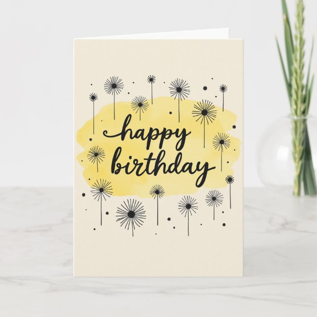 Painted Yellow Birthday Card (Front)