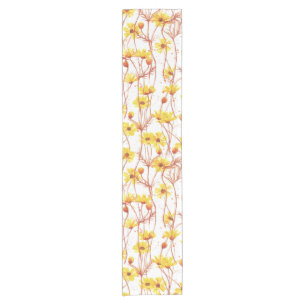 Painted Yellow Daisies Short Table Runner