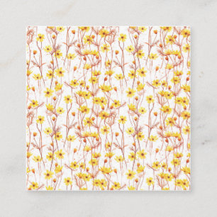 Painted Yellow Daisies Square Business Card