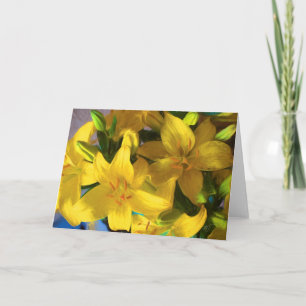 Painted Yellow Lilies Greeting Card