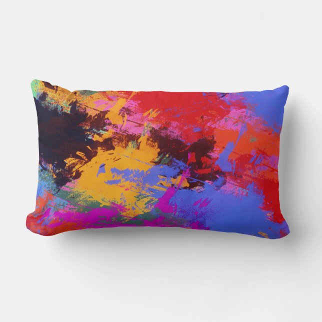 Painted Zebra Lumbar Cushion (Front)