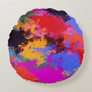 Painted Zebra Round Cushion