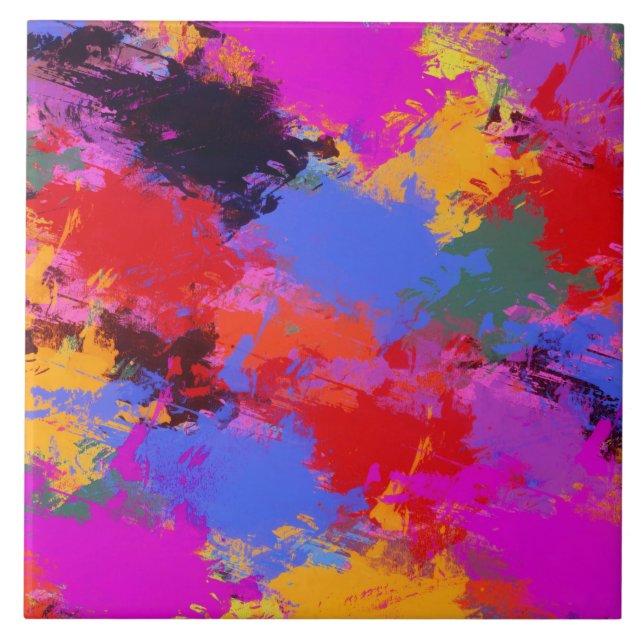 Painted Zebra Tile (Front)