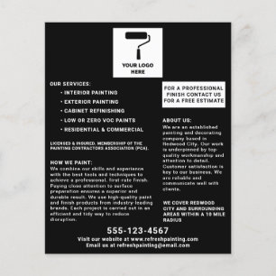 Painter and Decorator Add Your Logo Black Flyer