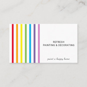 Painter And Decorator Colourful Rainbow Stripes Business Card