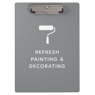 Painter And Decorator Company Name Grey Clipboard