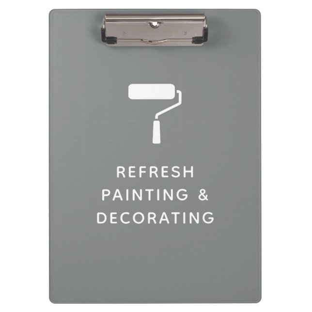 Painter And Decorator Company Name Grey Clipboard (Front)