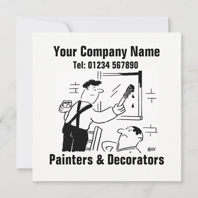 Painter and Decorator Information on a Card (Front)