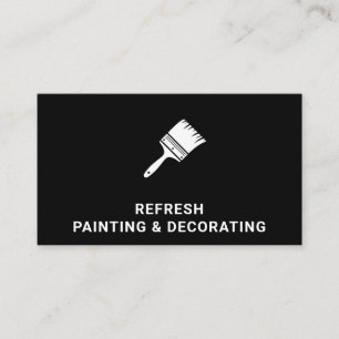 Painter And Decorator Paint Brush Modern Black Business Card