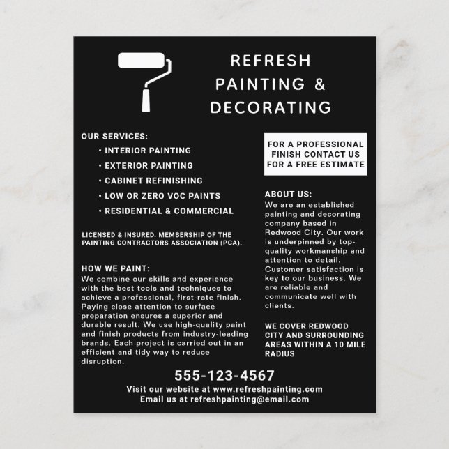 Painter And Decorator Paint Roller Black Flyer (Front)