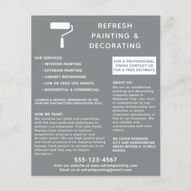 Painter And Decorator Paint Roller Grey Flyer (Front)