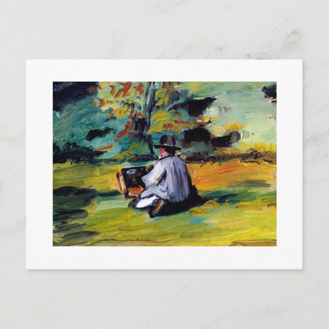 Painter at Work impressionist art Paul Cezanne Postcard (Front)