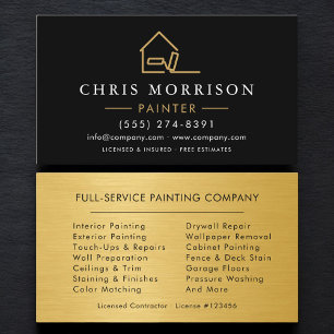 Painter Black Gold Business Card