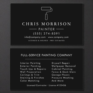 Painter Black Silver Modern Business Card