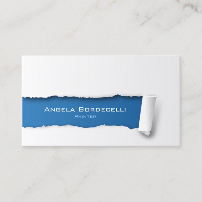 Painter Business Card Ripped Paper (Front)