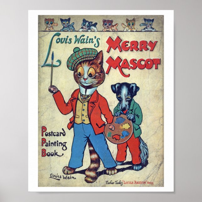 Painter Cat, Louis Wain Poster (Front)
