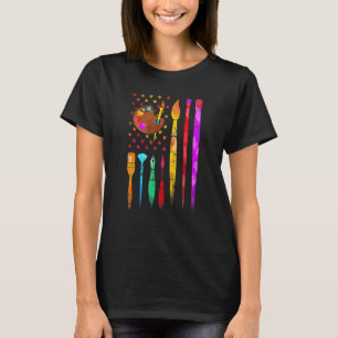 Painter Costume Paint Palette Brush Ist American F T-Shirt