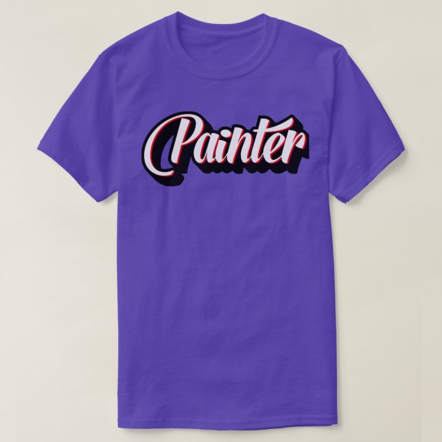 Painter Cursive Illustration  T-Shirt (Design Front)