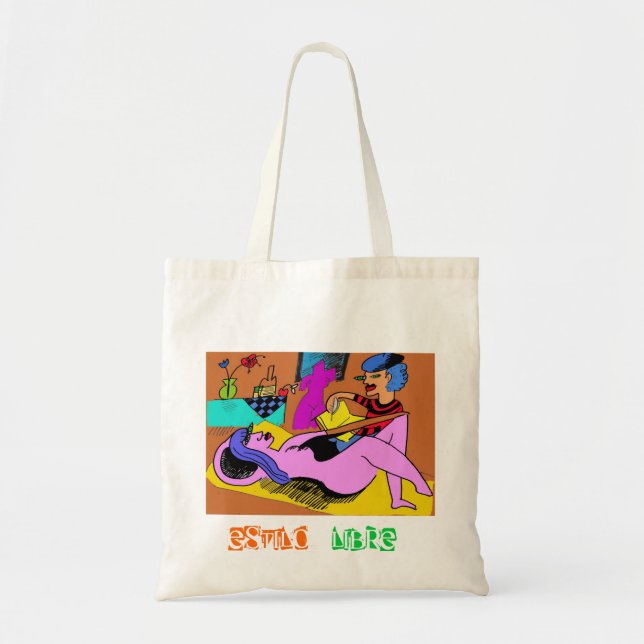 Painter drawing model tote bag (Front)