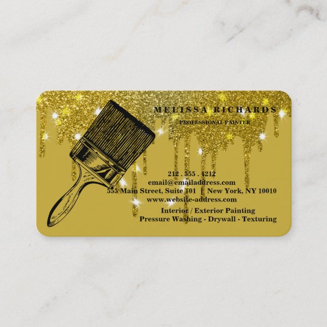 Painter Gold Drip Business Card (Front)