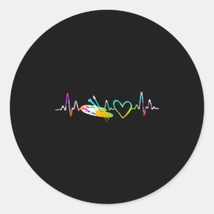 Painter Heartbeat Gift Paint Brush Palette Drawing Classic Round Sticker