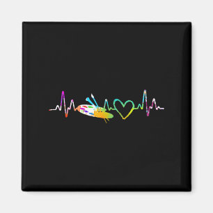 Painter Heartbeat Gift Paint Brush Palette Drawing Magnet