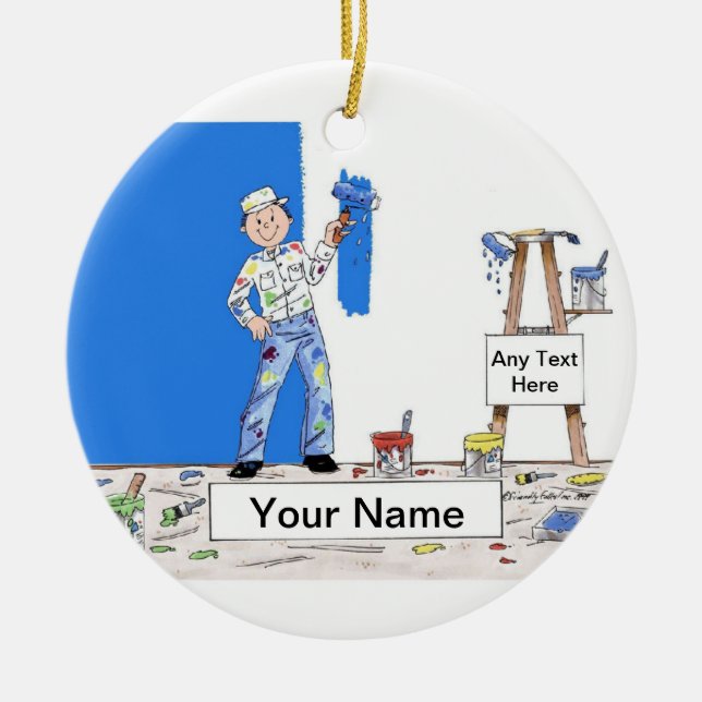 Painter - Male Ceramic Tree Decoration (Front)